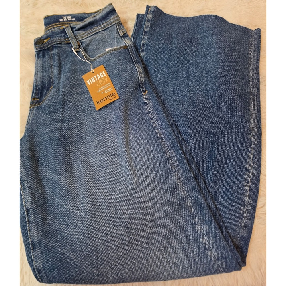 NWT Kensie The Kaya High Rise Wide Leg Jeans Size 6 / 28 Vintage Luxe Denim
